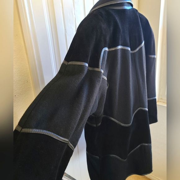 100% VTG Genuine leather, suede & Soft Wool Coat - Picture 1 of 6